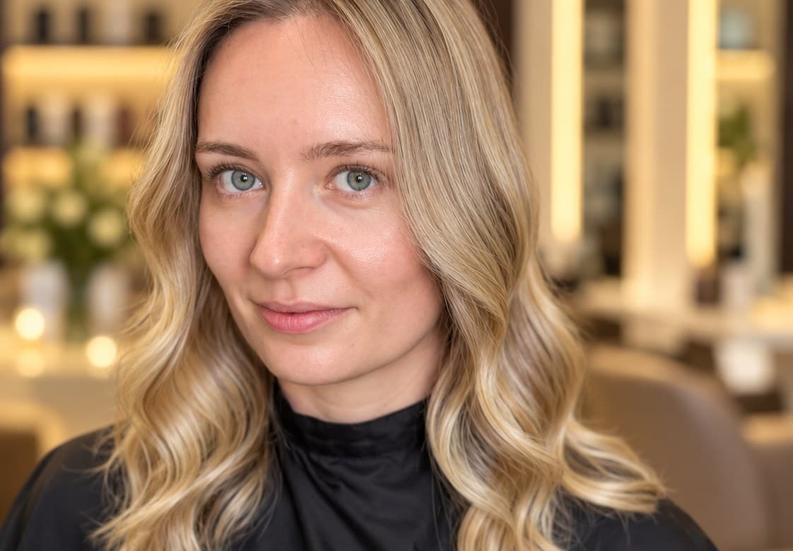 Lived-in balayage coloured at Hakim Elhocine Hair Couture, Mayfair